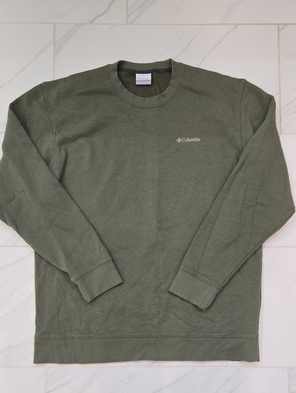 Columbia Olive Crewneck Sweatshirt with Small Logo